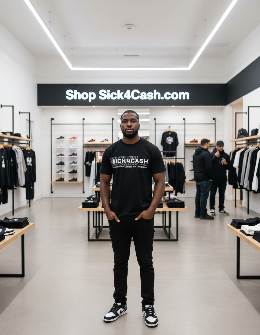 Black t shirt with white letters