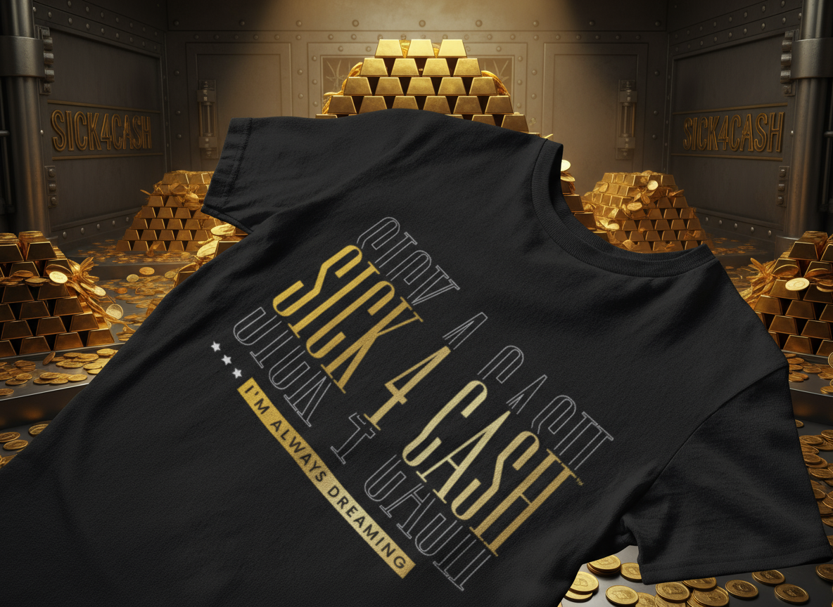 Black tee round neck with gold letters