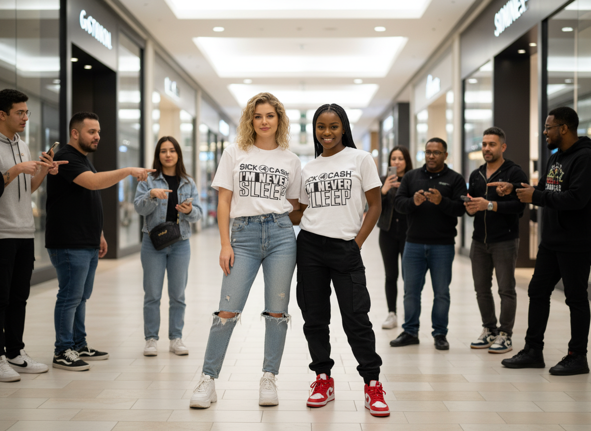 United States white T-shirt street wear